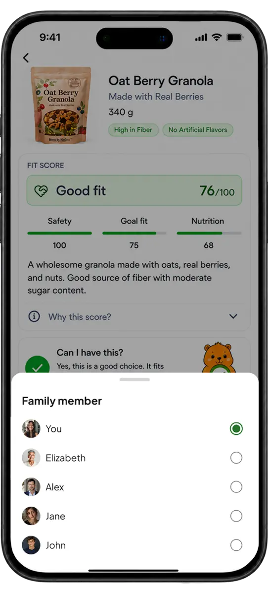 Switch between family members